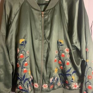 Olive green bomber jacket